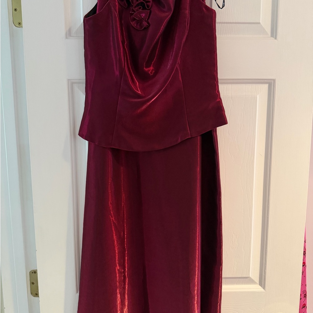 Jessica/Scott McClintock Deep Red Velvet Dress